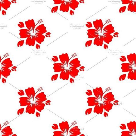 Seamless pattern with red flower | Flower doodles, Vector flowers, Vintage floral backgrounds