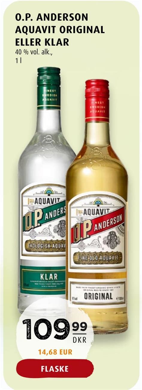 O P Anderson Aquavit Original Eller Klar Tilbud Hos Scandinavian Park