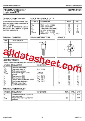 BUK554 60H Datasheet PDF NXP Semiconductors