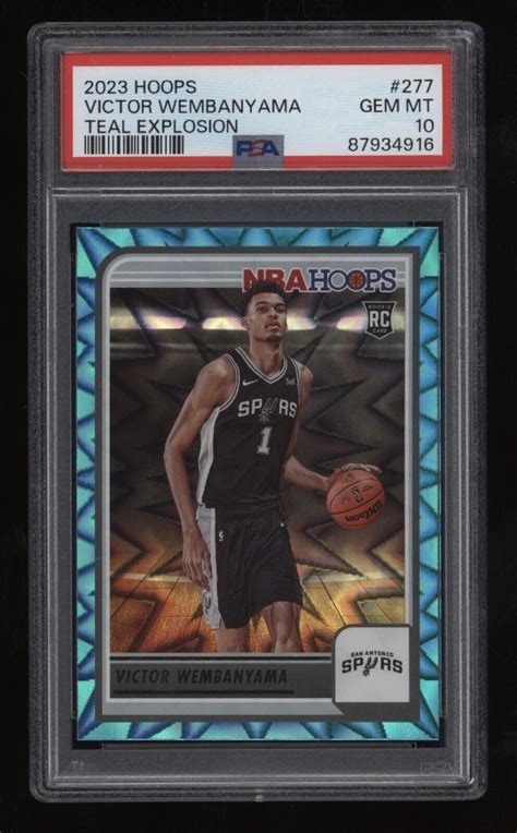 Victor Wembanyama 2023 Hoops 277 Teal Explosion PSA 10 Price Guide