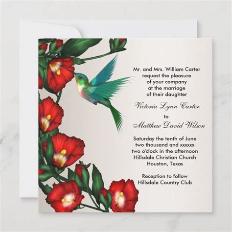 Hummingbird Wedding Invitations | Zazzle.com