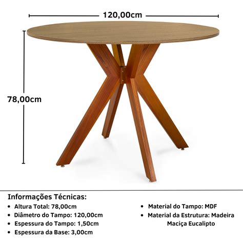Conjunto Mesa De Jantar Redonda Marci 120cm Natural 4 Cadeiras Leda Nude