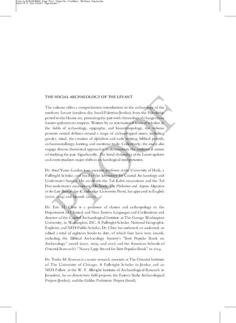 (PDF) The Social Archaeology of the Levant