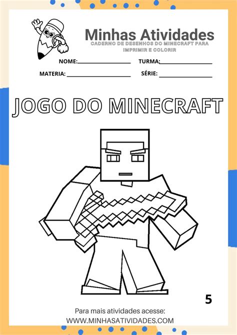 Atividades Minecraft Para Imprimir - Atividades Do Minecraft Para Colorir