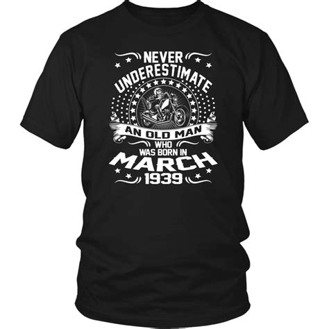 Never Underestimate Old Man Born In March Vintage T Shirt T