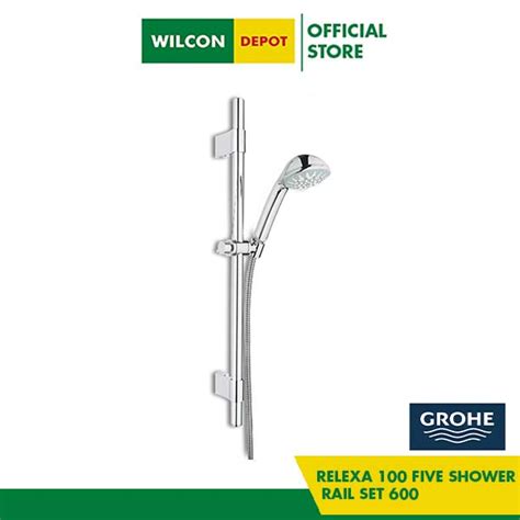 Grohe Relexa 100 Five Bathroom Shower Rail Set 600 By Wilcon Depot