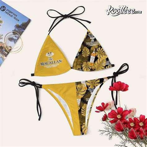 Yellow The Macallan Swimsuit Beach Swimsuit String String Triangle Bikini Summer Vacation HG Set