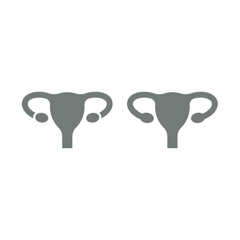 Female Reproductive System Vector Icon Uterus With Ovaries Ovary