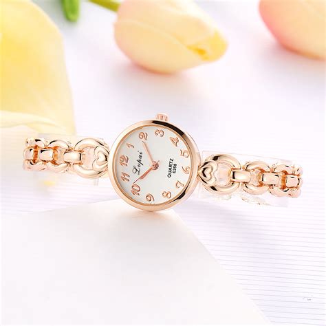 LVPAI Rhinestone Elegant Design Women Bracelet Watch Stainless Steel