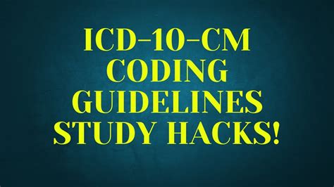 How To Study And Cite The Icd 10 Cm Coding Guidelines Youtube