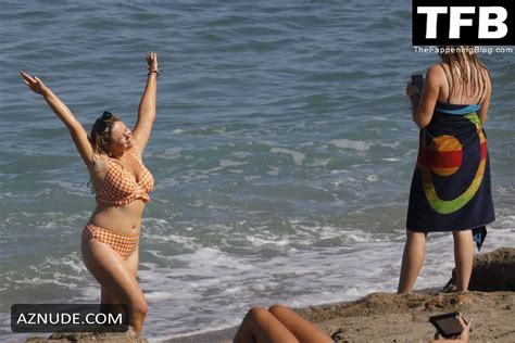 Emily Atack Sexy Seen Flaunting Her Hot Bikini Body At The Beach In Spain Aznude