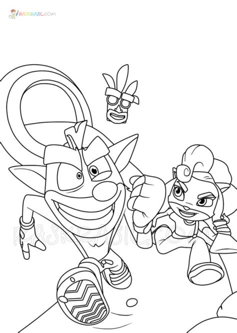 Crash Bandicoot Coloring Pages 100 Best Pictures Free Printable