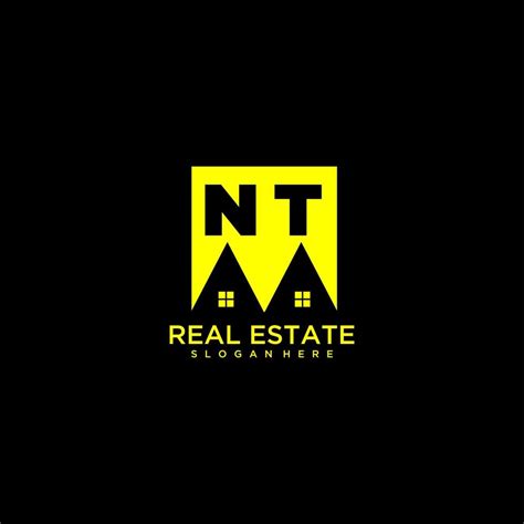 Logotipo De Monograma Inicial Nt Real Estate En Diseño De Estilo