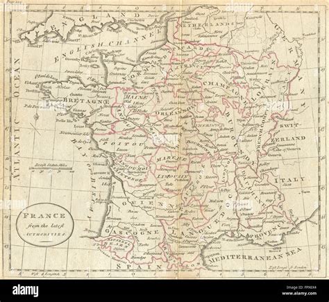 France Guthrie Condor 1790 Antique Map Stock Photo Alamy