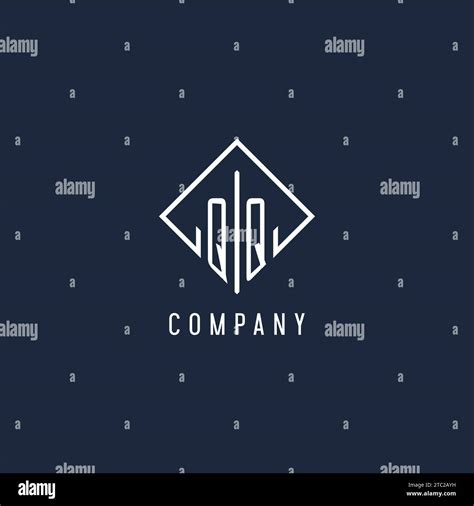 QQ Initial Logo With Luxury Rectangle Style Design Vector Graphic Stock