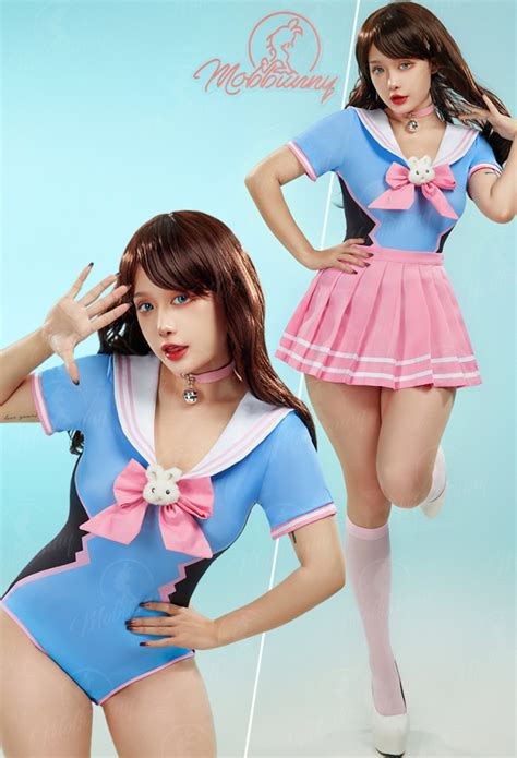 Ow Dva Derivative Sexy Lingerie Bodysuit And Skirt With Choker And Socks