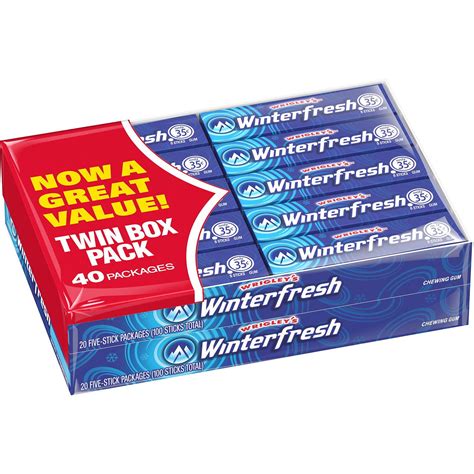 Wrigleys Winterfresh Gum 5 Ct 40 Pks