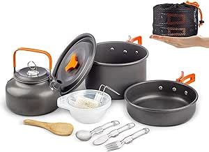 Gurukim Batterie De Cuisine De Camping Casserole Et Bouilloire