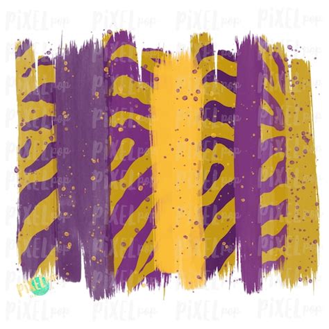 Purple And Gold Yellow Tiger Stripe Brush Stroke Background Etsy