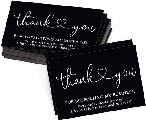 Hadley Designs Set of 25 Business Thank You Cards - Black & White ...