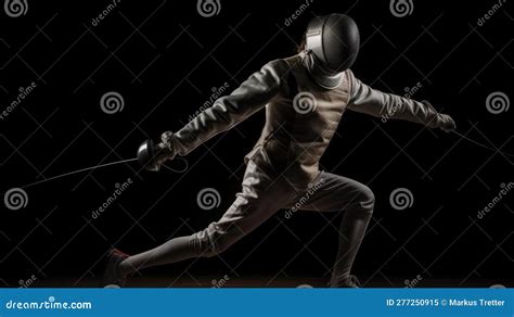 The Crisp And Precise Movements Of A Fencer Lunging And Parrying