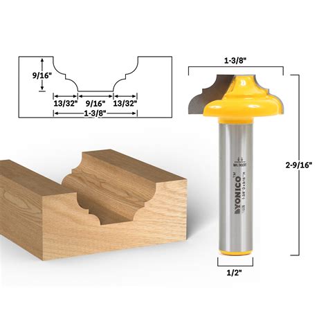 Door And Window Faux Panel Classical Ogee Groove Router Bit 1 38