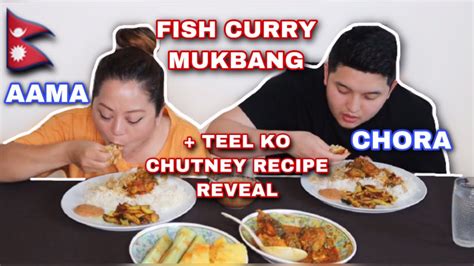 Fish Curry Mukbang Nepali Style Teel Ko Chutney Recipe Reveal 🇳🇵🇬🇧