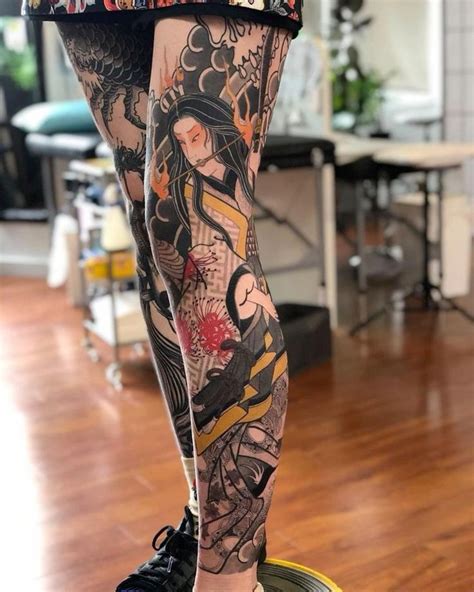 Japanese Style Tattoo Ideas For Leg Tattoos Japanese Leg Tattoo