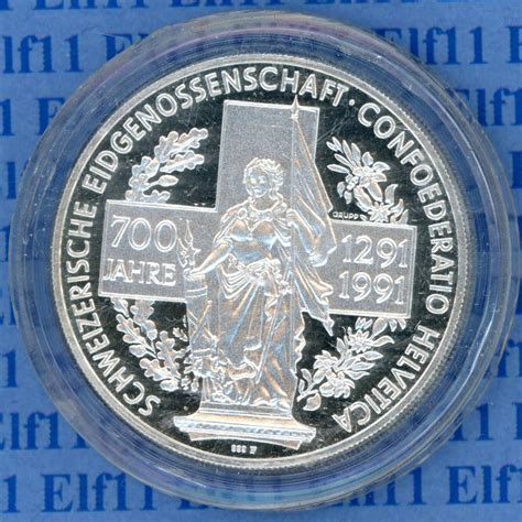 CHm 0 00 1991 700 J Schweiz 1 Oz Silber Stgl Medaille Acheter Sur