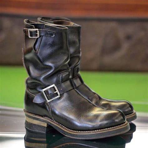 Handmade Mens Black Leather Motorcycle Boots Men Black Work Boots