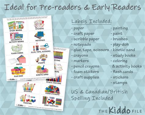 Printable Kids Arts & Crafts Labels for Organizing Digital | Etsy