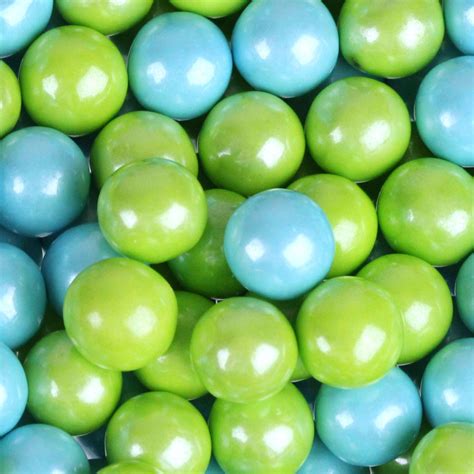 Powder Blue And Lime Green Shimmer Mini Gumballs • Candy Color Palette