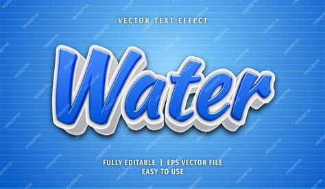 Premium Vector Water Text Effect Editable Text Style