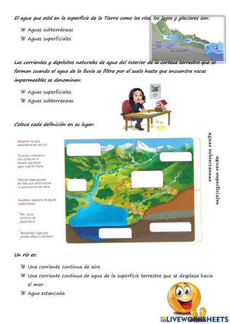 Hidrosfera Y Ciclo Del Agua Worksheet Superficie