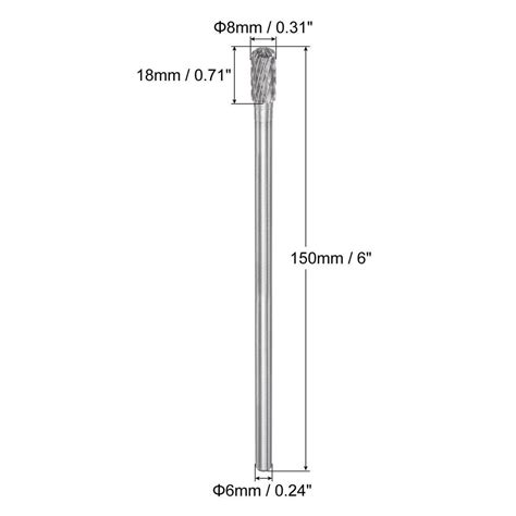 Mm X Mm Mm Shank Double Cut Cylinder With Ball Nose Carbide Tip