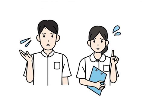 困った表情をする看護師のイラスト 無料イラスト素材｜素材ラボ