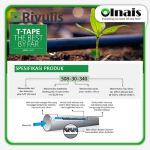 Jual SELANG DRIP TETES IRIGASI RIVULIS T TAPE 500 Harga 100 Meter