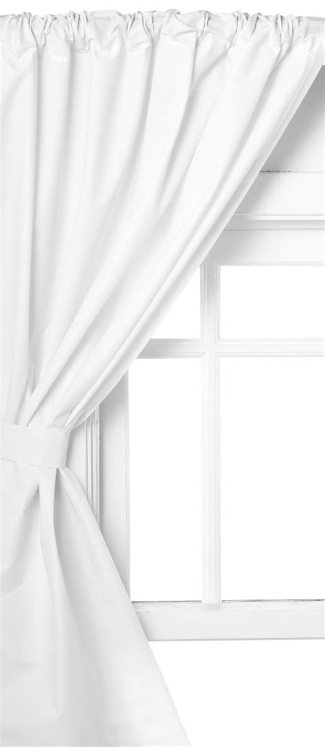 BetterBath Heavy Vinyl Window Curtain with Tie-Backs (36" x 45") - White - Walmart.com