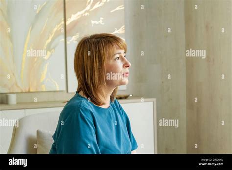 Redhead Mature Woman Face Profile Stock Photo Alamy