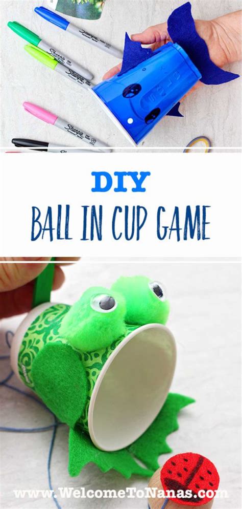 DIY Ball in Cup Game from Recycled Cup - Welcome To Nana's