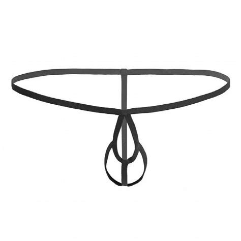 Male Mens Lingerie Sexy Crotchless And Open Butt Bikini G String Underwear With Penis Ring Gay