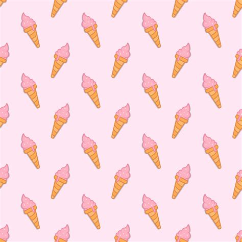 Hand Drawn Seamless Pattern Of Ice Cream Horn 26184629 Vector Art At