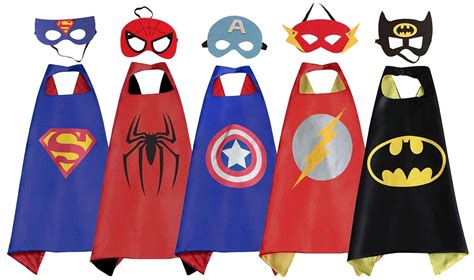 5 Super Hero Dress Up Costumes – Satin Capes with Felt Masks – Just $17 ...