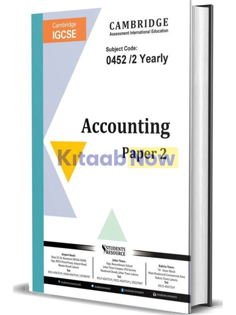 IGCSE Accounting 0452 Paper 2 Yearly 2018 2023 KitaabNow