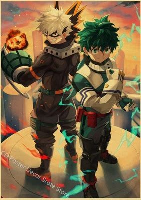 Plakat Anime Rysunek My Hero Academia Bakugo Todor