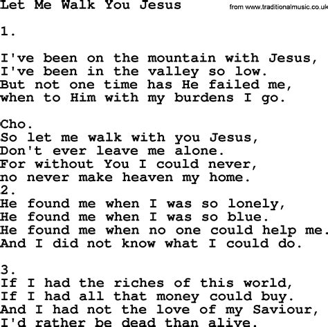 Let Me Walk You Jesus - Apostolic and Pentecostal Hymns and Songs ...