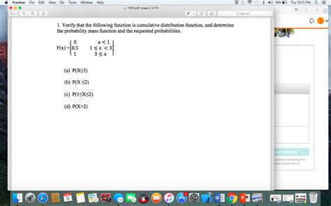 Solved Verify That The Following Function Is Cumulative Chegg