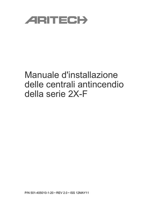 Manuale D Installazione Delle Centrali Antincendio Della Serie X F