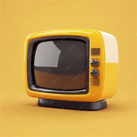 3D CRT Television Icon Retro Entertainment Device Illustration Logo