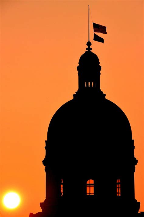 Indiana State Capitol Building Dome Silhouette at Sunset in ...